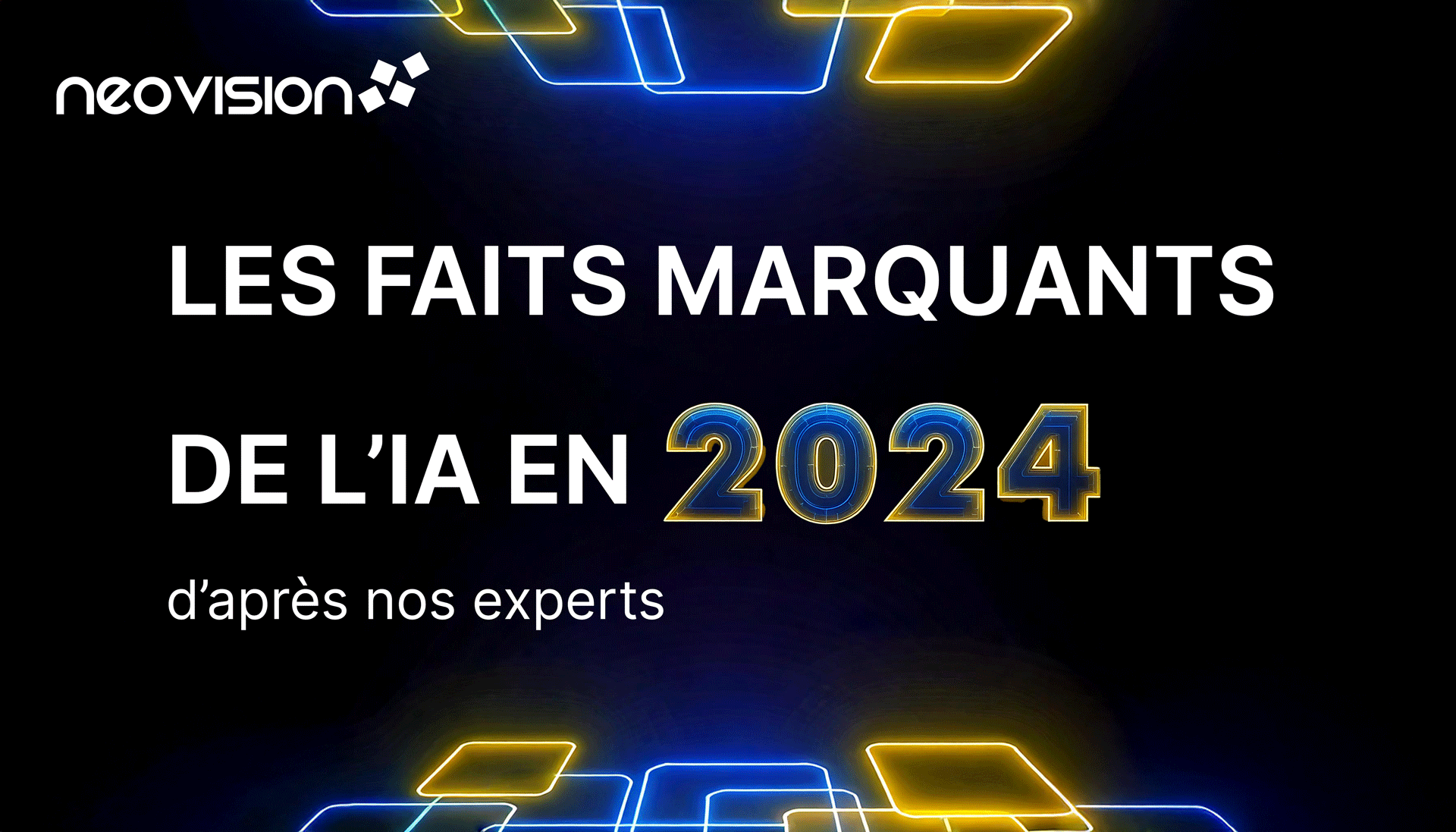 Bannière abstraite de l'article IA 2024
