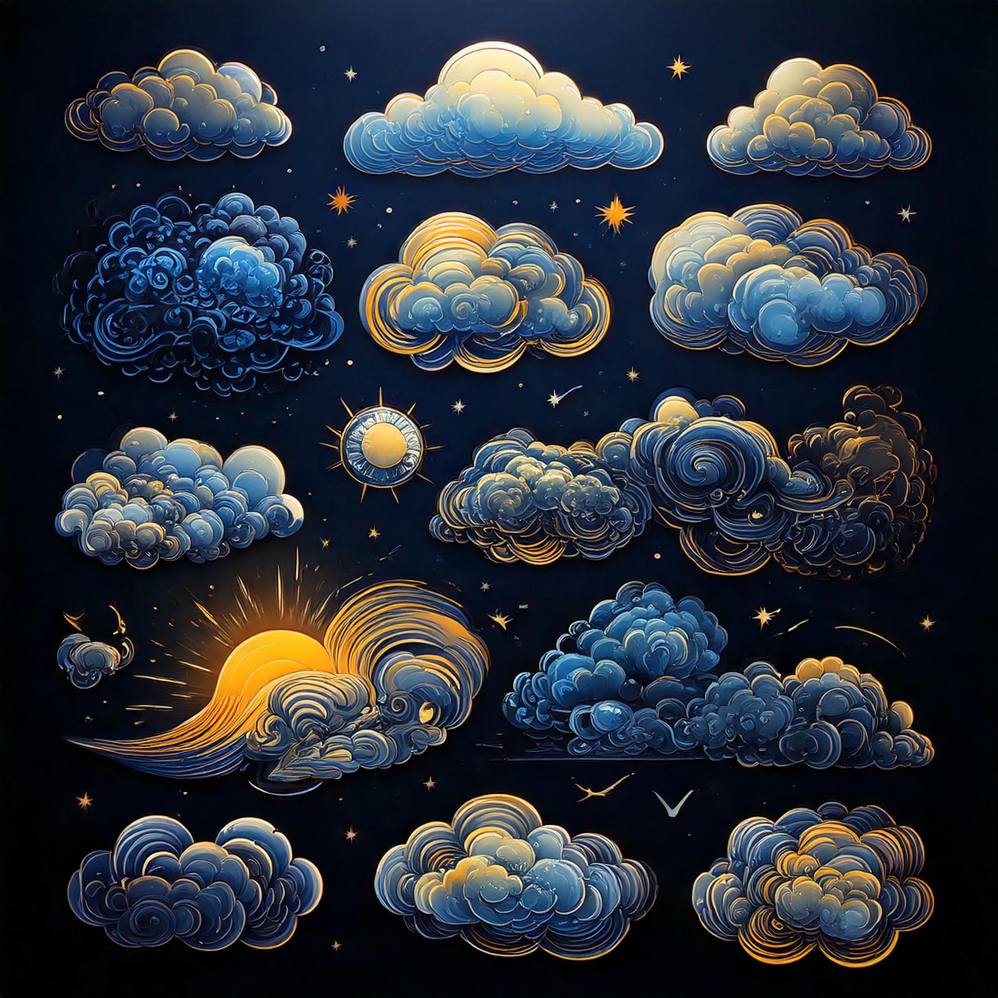 Image représentant des nuages pour illustrer la météo (IA 2024)