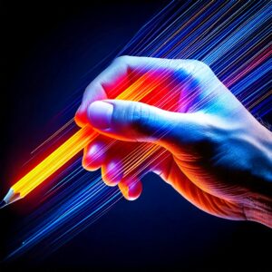 Image d'une main contenant un crayon