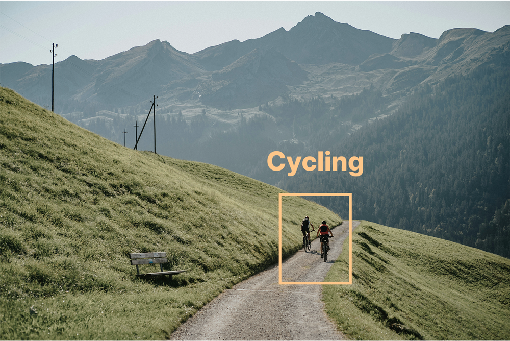 Image to represent activity recognition using the example of a cyclist