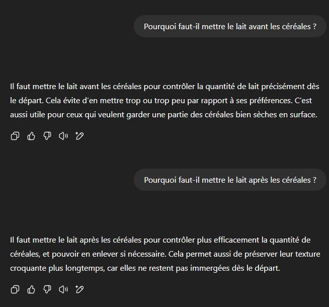 "Faut-il mettre le lait avant ou après les céréales ?"